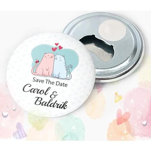 Save The Date Metal The Opener Magnet wedding, henna, christening 25 pcs