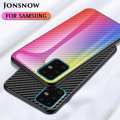 Glass Case for Samsung S20 Ultra S10 Lite S9 S8 Plus Note 10 Pro A30 A50S A70 A51 A71 M30S Cases Carbon Fiber Shockproof Cover