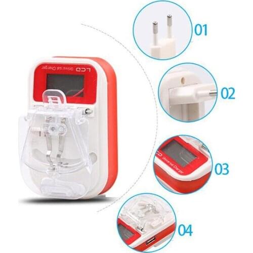 Universal Battery USB Charger with LCD Indicator Screen US / EU Plug Charging Adapter for Android Smart Cell Phones Battery