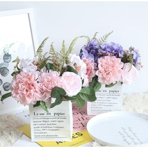 Nordic Style Vase Mini Storage Kraft Paper Bag Home fruit Flower Wedding Party Scene Layout Window Photography Accessories