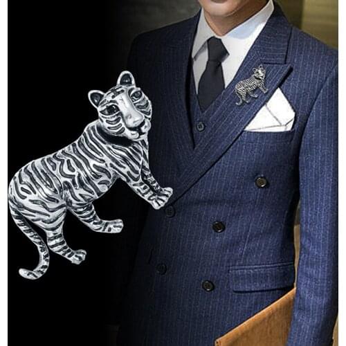 1pc Vintage Metal Tiger Brooch Pins For Women And Men Child Animal Brooches