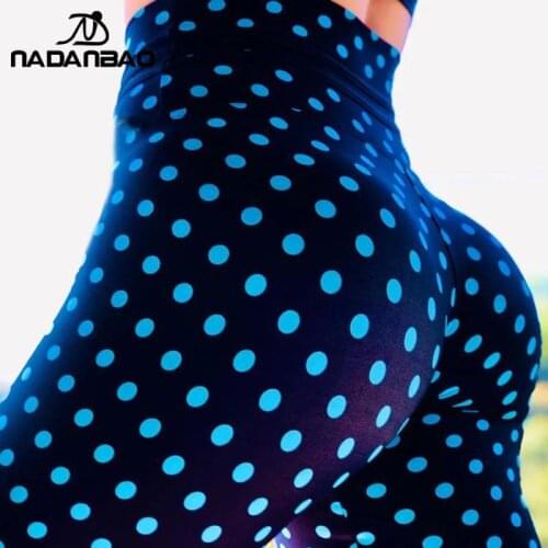 NADANBAO Navy blue Leggings Women Fitness Leggins Fashion Dot 3D Printed Pants Streetwear Slim Elastic Legins Female Trousers