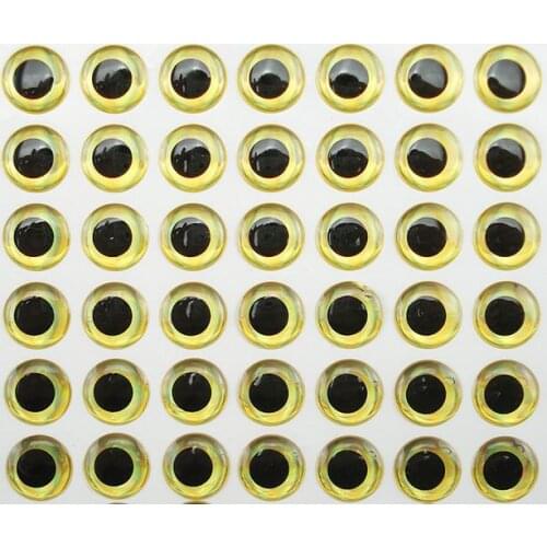144pcs 12mm Gold 3D Holographic Fishing Lure Eyes,Fly Tying, Jigs, Craft, Dolls