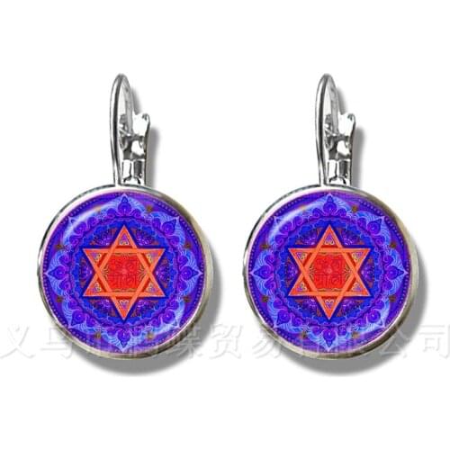2018 Supernatural Pentagram Glass Earrings Gothic Satanism Evil Occult Pentacle Jewelry Pagan Charm Jewelry For Women