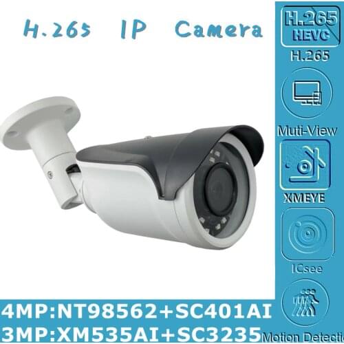 4/3MP IP Metal Bullet Camera Outdoor NT98562+SC401AI 2560*1440 H.265 Onvif VMS XMEYE IRC IP66 P2P Motion Detection Radiator