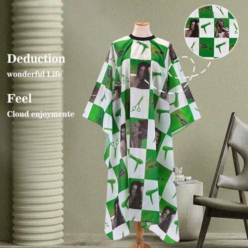 80% Hot Sale Salon Cape Stain Resistant Waterproof Hairdressing Tool Salon Designer Hair Cutting Cape with Hair Dryer Pattern fo