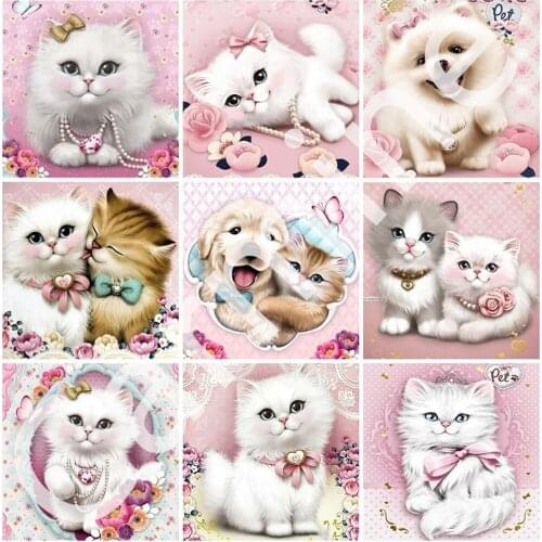 Cartoon Persian Cat 5D Diamond Painting DIY Cross Stitch Embroidery Mosaic Wall Sticker Full Round&Square Drill Home Decoration