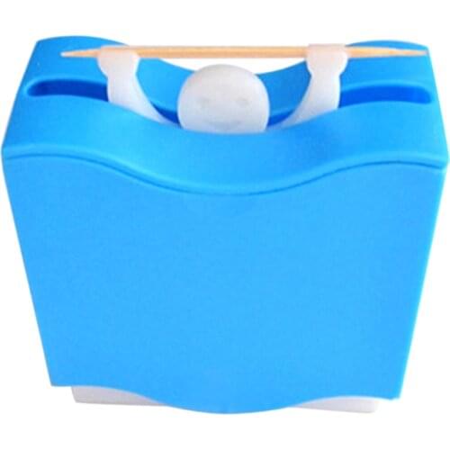 1pcs Lifting Man Type Toothpick Dispenser Automatic Toothpick Box Household Supplies E2S