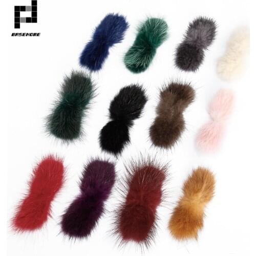 BASEHOME 40pcs/lot 3x7cm Mink Fur Butterfly Knot DIY Jewelry Findings Mink Findings for Shoes Jewelry Cloth Making Craft