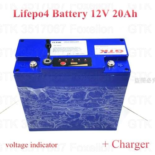 Free shipping Deep Cycle Lifepo4 Battery 12V 20Ah long for Solar Street Lights LED Light Electric electric bike battery Lithium
