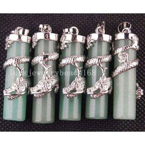 Free Shipping Women Fashion 5pcs New Fashion Aventurine Dargon Pendant Bead C3471
