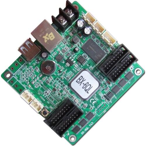 BX-6QL Network and USB ports Asynchronous full color LED screen controller card comes with 4 HUB75E supports 1/32 scan