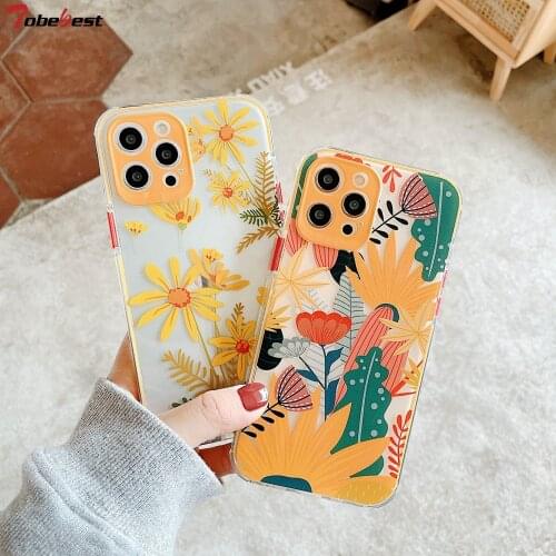 Tobebest Color Flowers Clear Phone Cases for iPhone 12 Pro Max 11 Pro Max X XS XR 7 8 Plus 12 mini SE 2020 Soft Cover