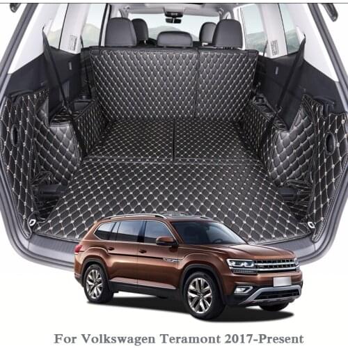 For Volkswagen Teramont 2017-Present Car Floor Mat Leather Tray Carpet Cargo Liner Custom Auto Trunk Mat Carpet Internal Mats