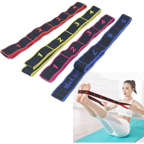 Yoga Pull Strap Belt Polyester Latex Elastic Latin Dance Stretching Band Loop Yoga Pilates GYM Fitness Exercise Resistance Bands