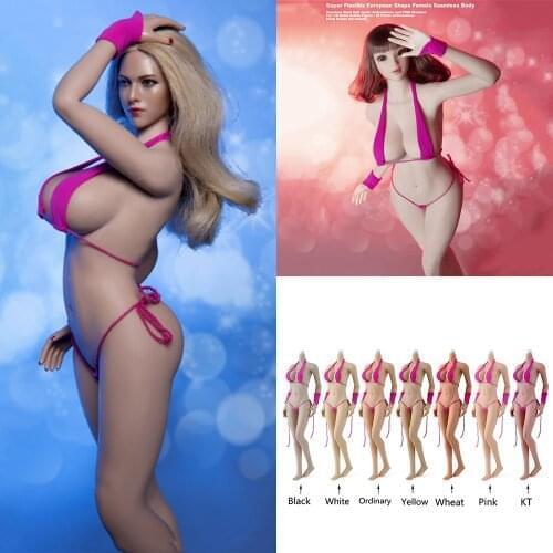Europe and America 1/6 Scale Lan 3.0 Europe and America Sexy Super-Flexible Large Breast Bust Detachable Foot Seamless Body