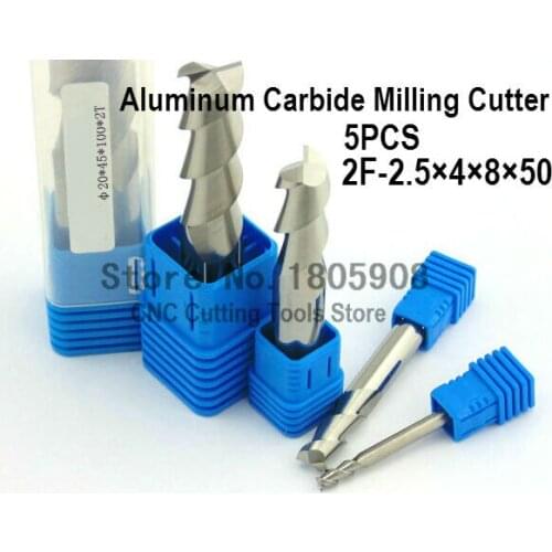 5PCS 2 Flute 2F-2.5*4*8*50 CNC tool tungsten alloy milling cutter special flat aluminum Carbide cutter aluminum milling cutter