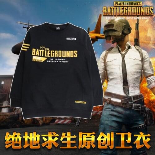 Battlegrounds Cosplay Tee Unisex Daily Black Long Sleeves T-Shirt Autumn Winter Pullover Top Halloween Cosplay Costumes