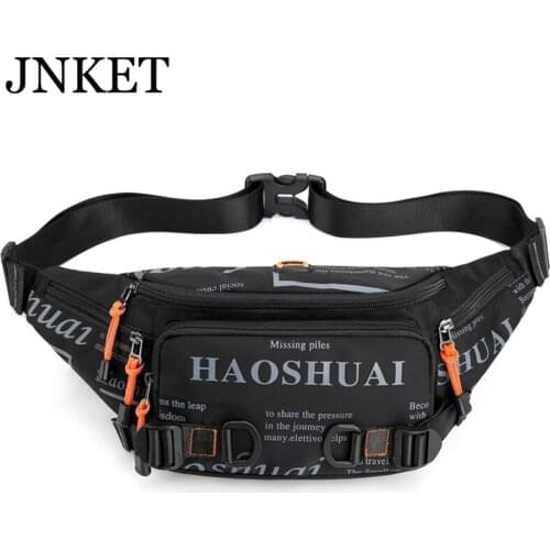 JNKET New Mens Outdoor Waist Bag Fashion Chest Bag Waterproof Nylon Fabric Messenger Bags Crossbody Bags