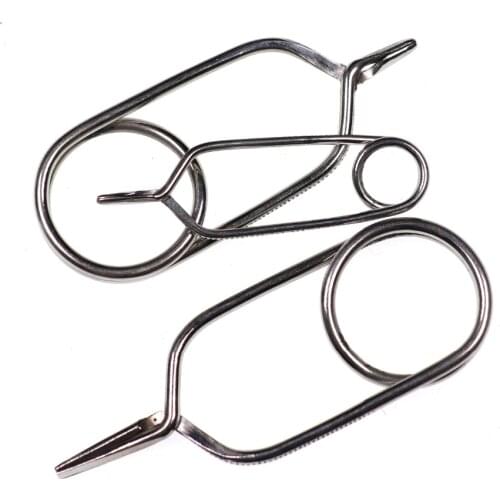 L M S Fishing Fly Holder Clips Fly Tying Hackle Pliers Feather Wrapping Tool