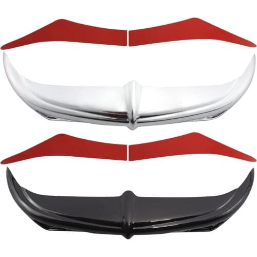 Motorcycle Chrome Black Batwing Fairing Eyebrow Brow Accent Trim For Harley ’96-’13 Electra Glides, Street Glides & Trikes