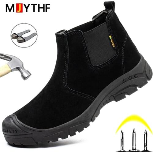 2021 New Men Boots Safety Shoes Work Men Welder Shoes Lightweight Chelsea Boots Men Work Shoes Indestructible Industrial Shoes