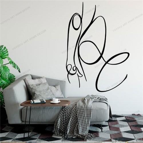 Couple Line Draw Art Wall Sticker For Home Decor Living Room Fashion Wall Decals Valentines Removable Murals Wallpoof CX1454