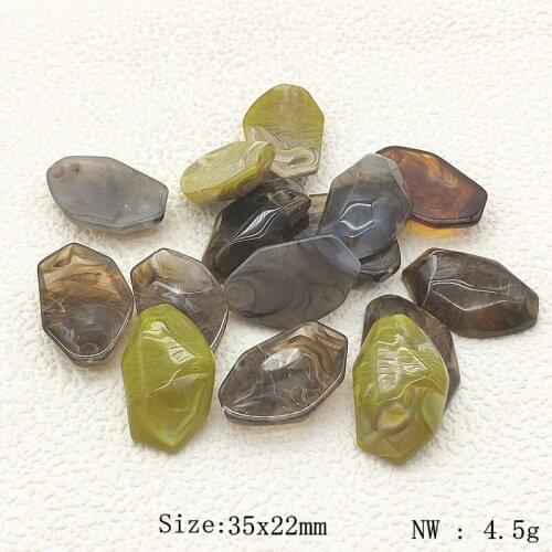 New arrival! Random Mix color 35x22mm 50pcs Acrylic Irregular-shape Charm for earrings,Earring parts,jewelry findings