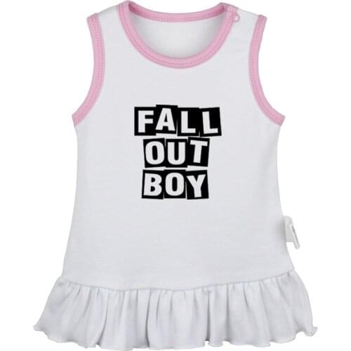 Fall Out Boy FOB Rock Band Black Veil Brides Crew BVB Newborn Baby Girls Dresses Toddler Sleeveless Dress Infant Cotton Clothes