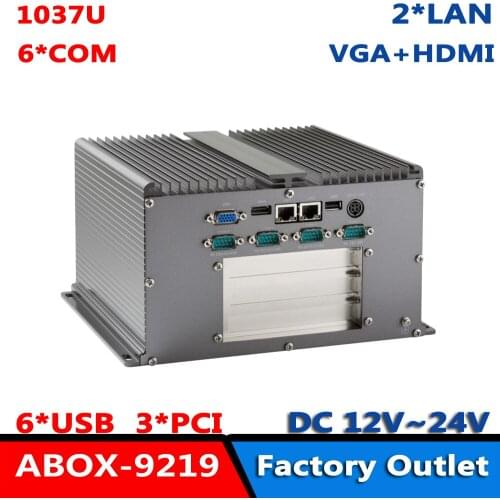Rugged Industrial Embedded Box PC Intel Celeron 1037u Processor Dual Lan Mini ITX Fanless Computer Support 3*PCI 1*PCIE