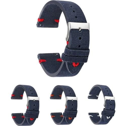 Onthelevel Watchband Suede Watch Band 18mm 20mm 22mm 24mm Gray Black Blue Brown Khaki Color Watch Strap Mens watch band