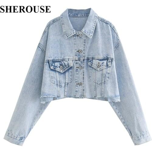 Женские джинсовые куртки Sherouse China At AliExpress
