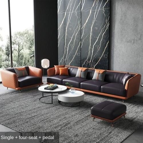 Modern Italian Light Luxury Style Sofa Luxury Living Room Furniture Leather Sofa
