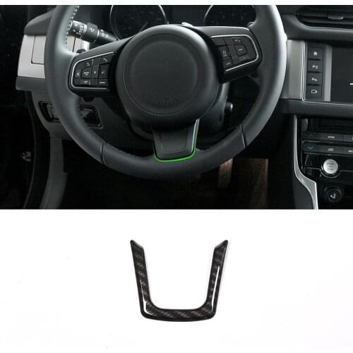 Carbon Fiber Style ABS Plastic Sticker Interior Accessories Steering Wheel Trim Sequins for Jaguar XE XF F-Pace F Pace x761