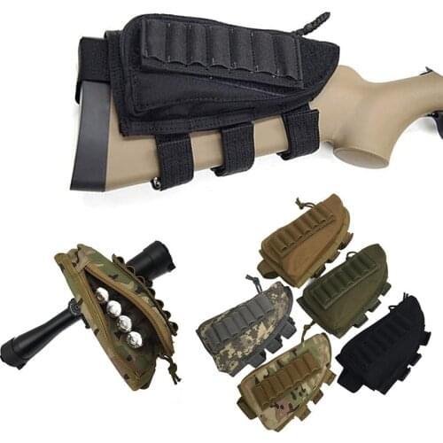 Tactical Rifle Shotgun Buttstock Cheek Rest Bag Pouch Nylon Ammo Cartridges Shell Holder Hunting Magazine Bandolier 12 Gauge Bag