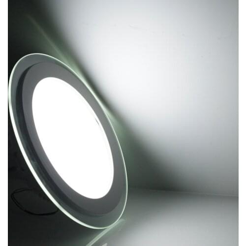 LED Panel Downlight 6W 12W 18W Round glass ceiling recessed lights SMD 5730 Warm Cold White led Panel Light AC85-265V