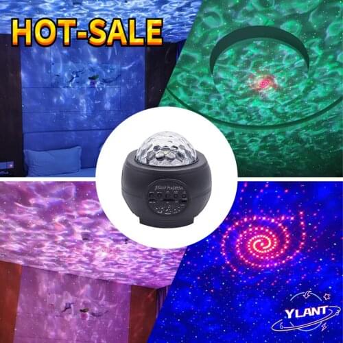 Projector Rotating Ocean Wave Night Lights Bluetooth Music USB Nebula Lamp Starry Sky Galaxy Light Decor Colorful LEDStar Light