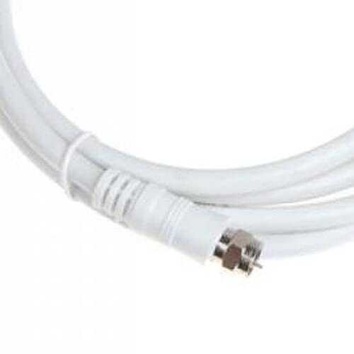 WSFS Hot White 6.6ft 9.5mm 90 Degrees Male to F type Male Coaxial TV Satellite Antenna Cable