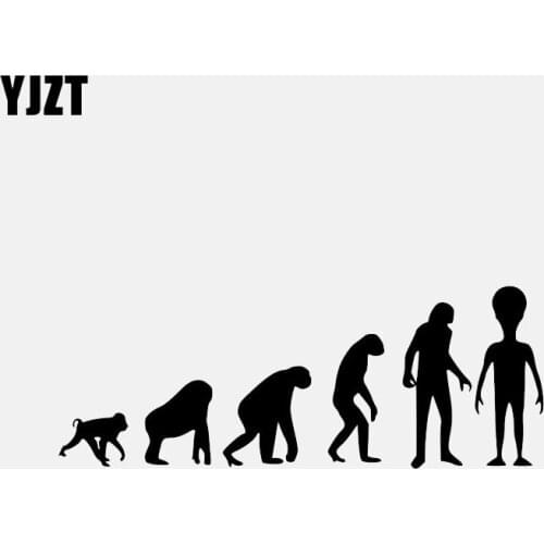 YJZT 15.2CM*5.8CM ALIEN EVOLUTION UFO Vinyl Decal Car Sticker Black/Silver C3-0520