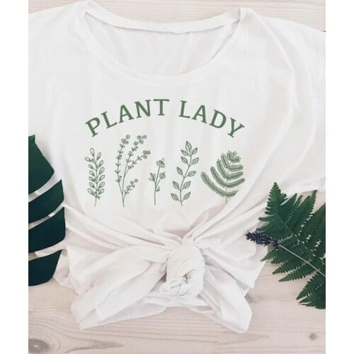 Plant Lady T-Shirt graphic cotton vintage Protect the Earth aesthetic camisetas tumblr harajuku art women grunge tee tshirt tops