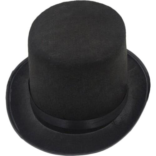 1pcs Black Kids Children Fun Hat Performance Hats Masquerade Halloween Party Birthday Musicals Carnival Top Hats Accessories