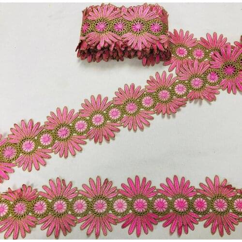 10yards Lace Ribbon Trims Garniture Accessories Trim Embroidered For Sewing Decoration African Lace Fabric DIY Material