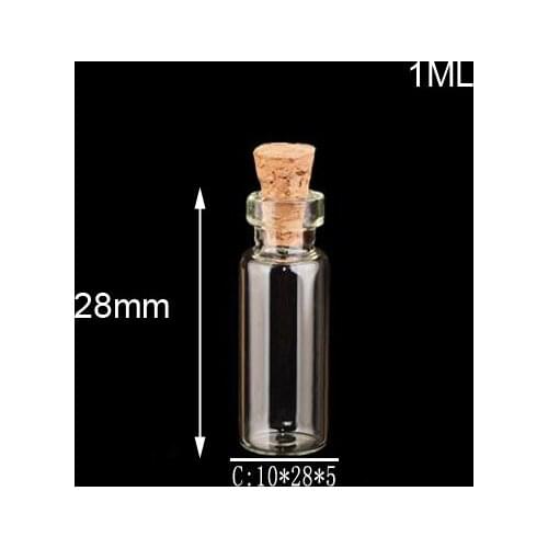 100pcs/lot 28*10*5mm Glass Bottle display Pendant With Cork & Bronze Eyehook diy handmade jewelry necklace birthday gift