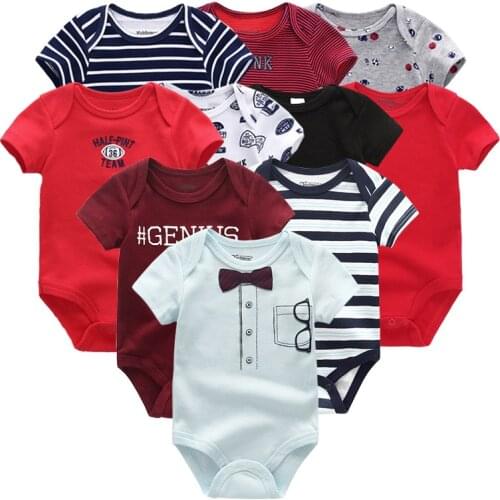2021 Cotton Baby Boy Clothes Set 10PCS Solid Newborn Print Unisex Baby Girl Clothes Jumpsuit Cartoon Short Sleeve Pure Ropa Bebe