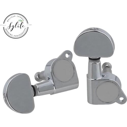 6pcs Chrome Plated Zinc Alloy 6R Guitar Oval Machine Heads Tuning Pegs Tuners