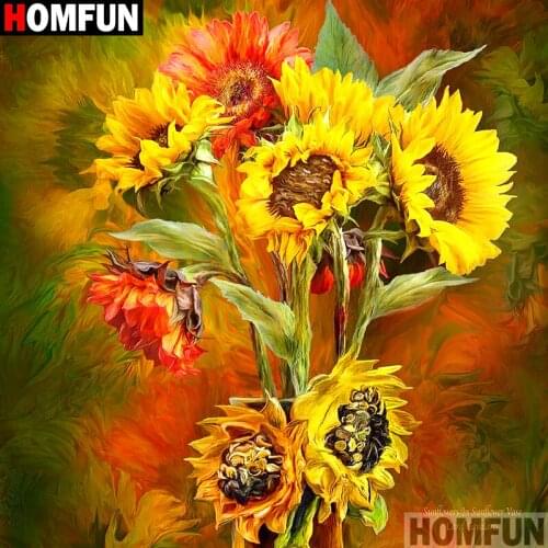 Homfun Full Square/Round Drill 5D DIY Diamond Painting "sunflower"3D Embroidery Cross Stitch Home Decor Gift A09533