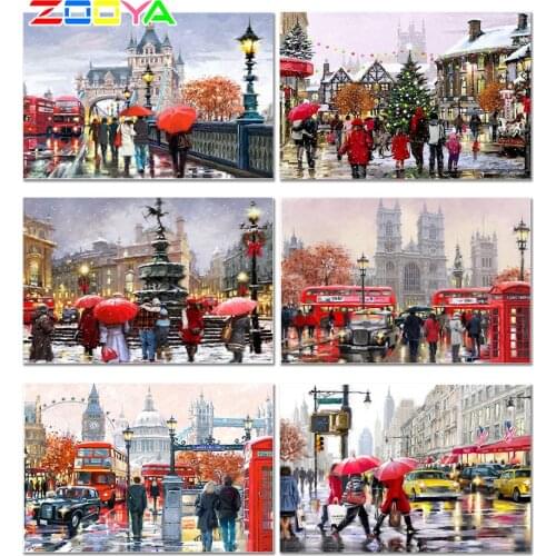 5D Full Diamond Embroidery Landscape Diamond Painting Street New Arrivals 3D Landscape Mosaic Diamond Photos City Decor Er020