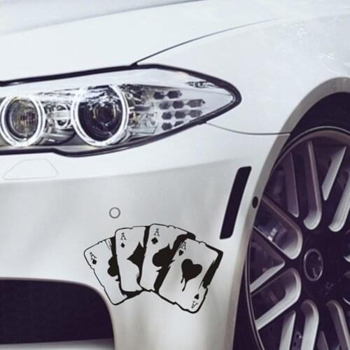 Car Motorcycles Poker Graphic Styling Reflective Sticker Self-adhesive Tape