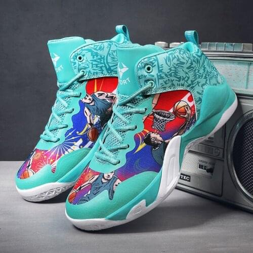 High-top Big Size Basketball Shoes Winter Men Outdoor Sneakers Men Wear Resistant Cushioning Shoes Breathable Sport Shoes Unisex