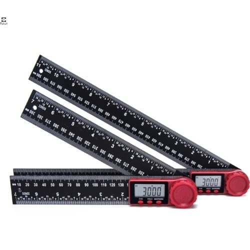 2 In 1 Digital Protractor Goniometer Inclinometer Electronic Angle Gauge Corner Ruler Carpenter Measurment Tools 0-200/300mm